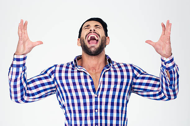 istock Portrait of a man screaming 492698958