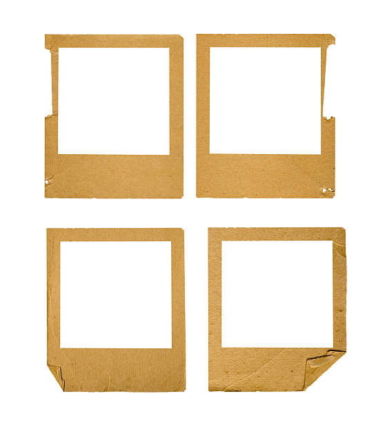 istock Set of old paper slides on isolated background 492700412