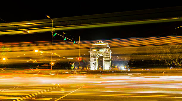 istock Light trails and Gateway of India in background 492704106