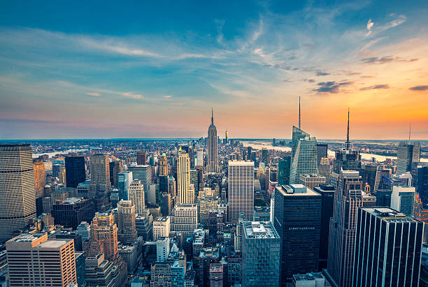 New York City midtown skyline stock photo