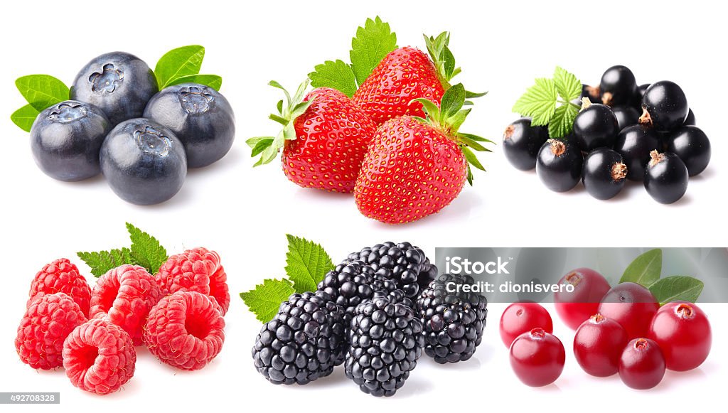 Berry collage Berry collage in closeup Cranberry Stock Photo