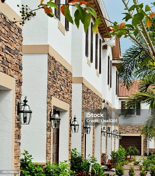 Townhouses Stock Photo - Download Image Now - Gated Community, 2015, Housing Development
