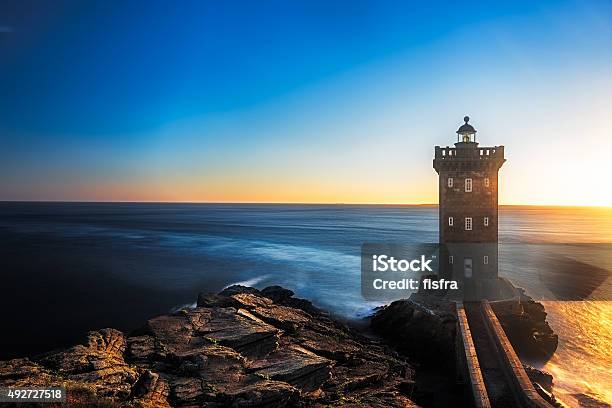 Kermorvan Lighthouse Before Sunset Brittany France Stock Photo - Download Image Now