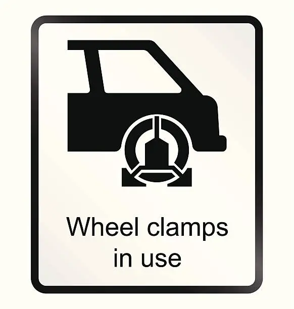 Vector illustration of Wheel Clamp Information Sign