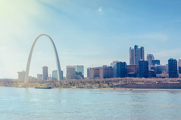 St.Louis Cityscape and Arch stock photo