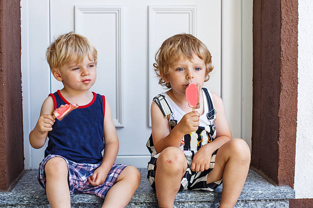 istock Two little twins boys eating ice cream 492731509