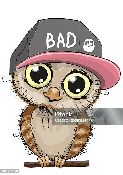 Cute Owl Stock Illustration - Download Image Now - Animal Eye, Painting - Art Product, Bird