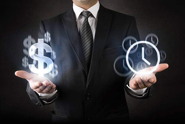 istock Businessman with Time is Money concept 492733144