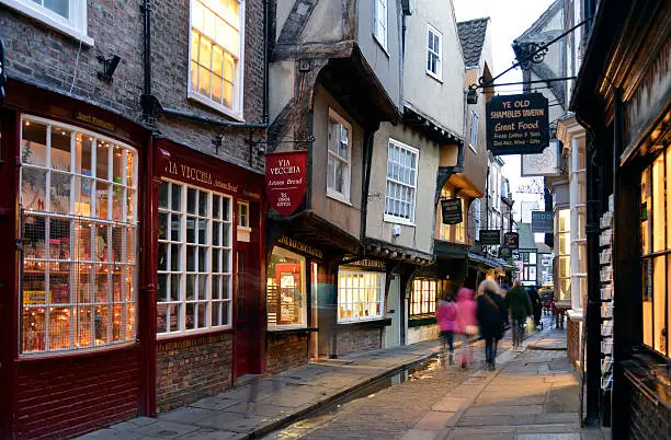 Shambles is probably the most famous street in York. Shambles has been a Shopping street since Tudor times and remains almost unchanged to this day and attracts tourists in the thousands.