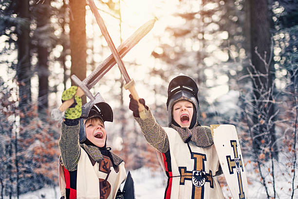 Little knights victory in frozen forest