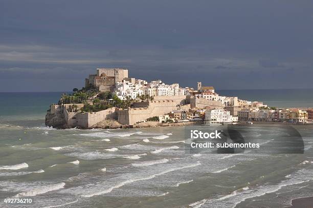 Strong Wind In The Mediterraean Coast Stock Photo - Download Image Now - 2015, Breaking Wave, Castellon Province