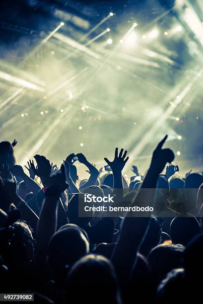 Put Your Hands Up In The Air Stock Photo - Download Image Now - Music Festival, Nightclub, Rock Music