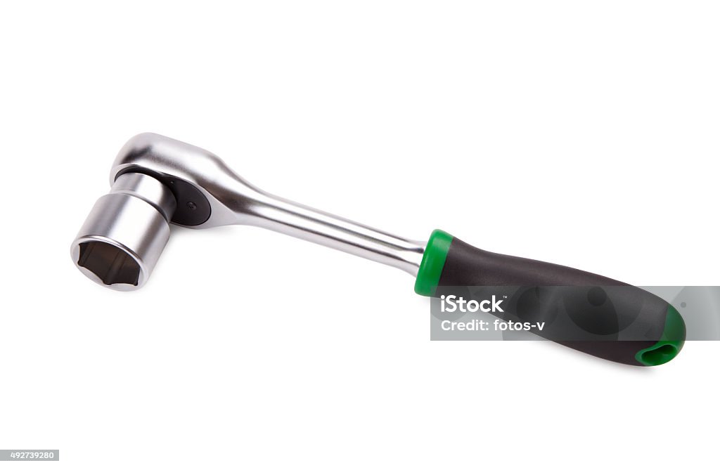 ratchet tool ratchet with hex head, isolated on white 2015 Stock Photo