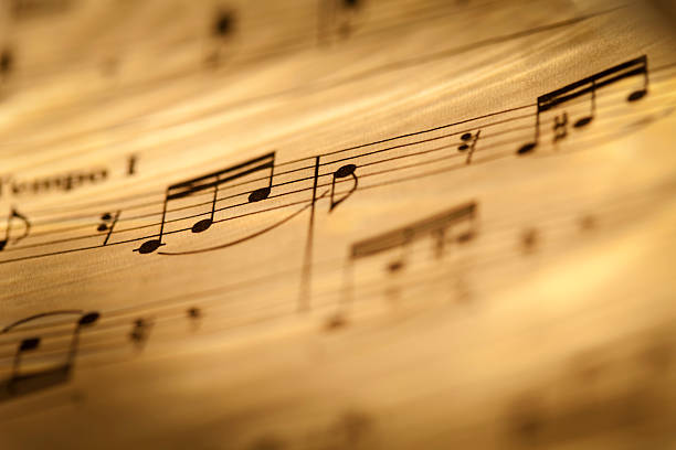 istock Sheet music background in sepia tones 492739622