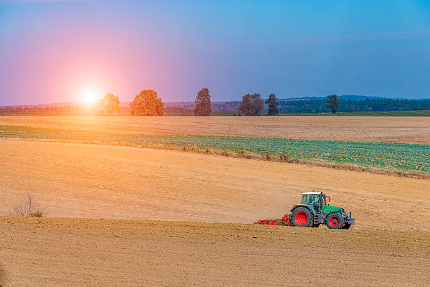 istock Sunset above autumn field works 492739652