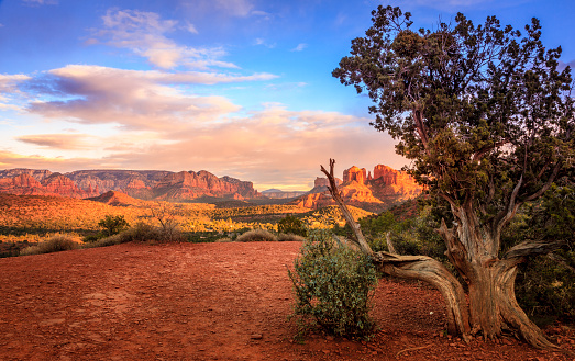 Bell Rock and Courthouse Butte in Sedona, Arizona.