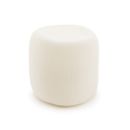 Single marshmallow isolated on white (excluding the shadow)