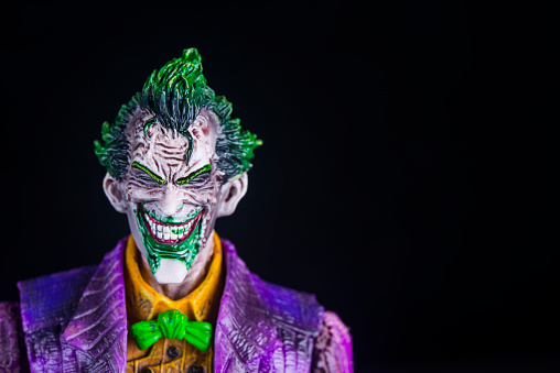 Notre Dame De Lile Perrot, Canada - October15, 2015: Horizontal studio headshot of the Joker from DC Comics.