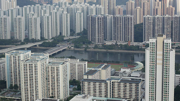 гонконг здание - sha tin стоковые фото и изображения