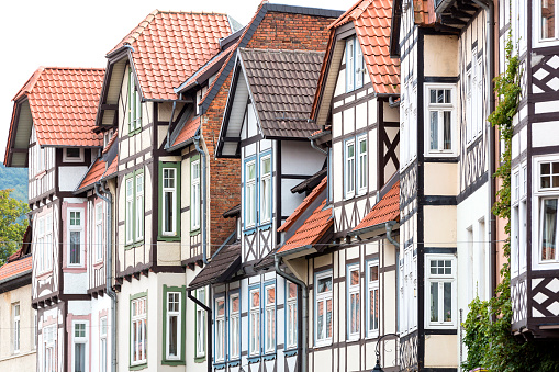 Historic half-timbered houses in the town of Wernigerode, Germany