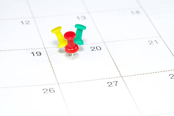 istock pin on White Calendar Closeup shot 492762876