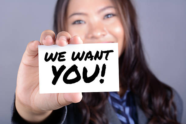 istock WE WANT YOU! message on the card 492762884