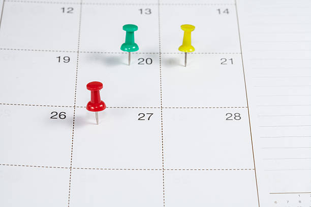 istock pin on White Calendar Closeup shot 492763068