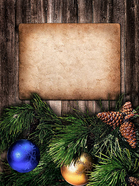 istock Card for invitation or congratulation with pine branch 492763926