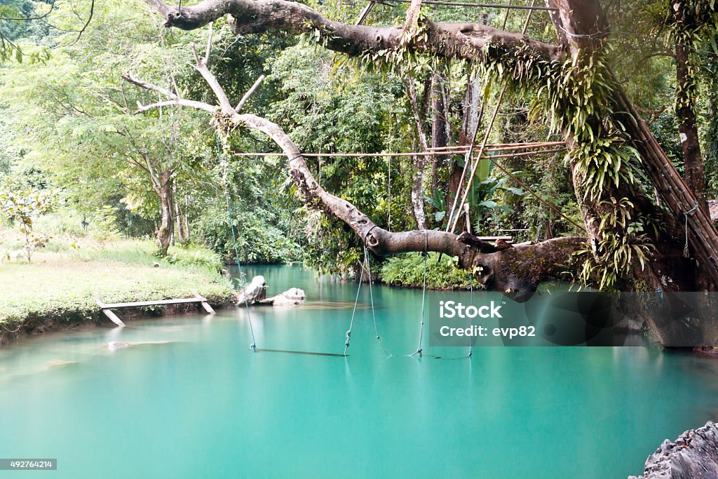 Blue Lagoon in Vang Vieng, Laos - Lizenzfrei 2015 Stock-Foto