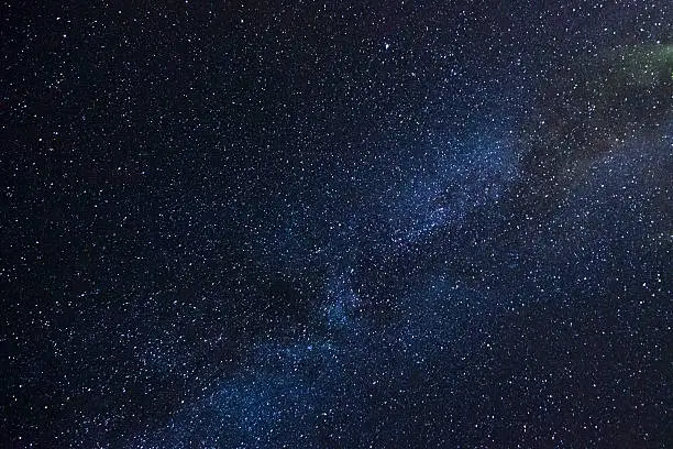 Long exposure of the sky with Milky Way. High ISO.