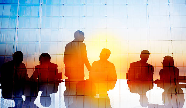 istock Silhouette Global Business People Meeting Concept 492764482