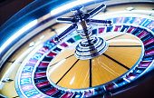 Roulette wheel in casino.