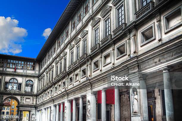 Uffizi Gallery In Florence Under A Blue Sky Stock Photo - Download Image Now - Uffizi Museum, Florence - Italy, Art Museum