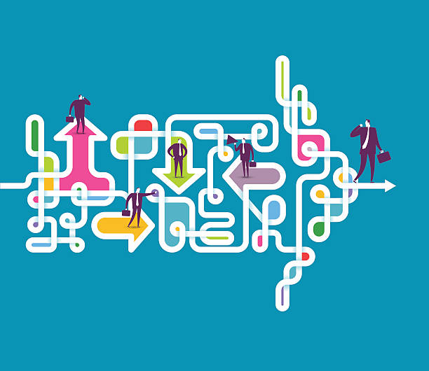 Time will tell Vector illustration - Time will tell ropes tied together stock illustrations