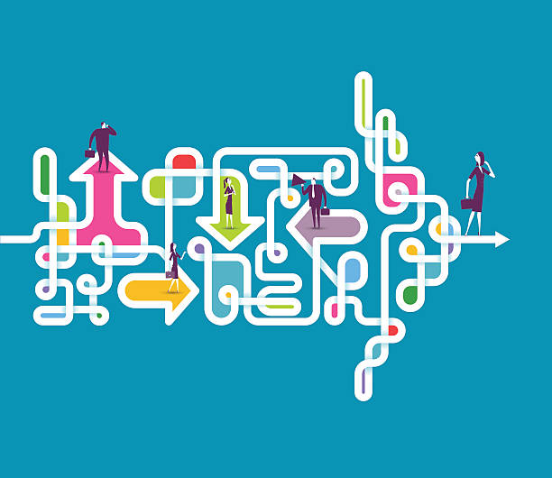 Time will tell Vector illustration - Time will tell ropes tied together stock illustrations