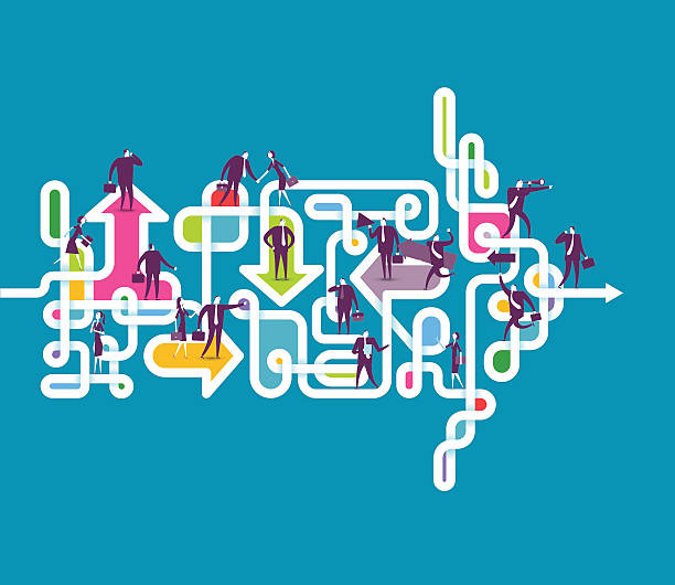 Time will tell Vector illustration - Time will tell ropes tied together stock illustrations