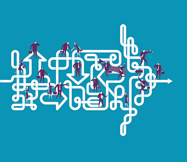 Time will tell Vector illustration - Time will tell ropes tied together stock illustrations