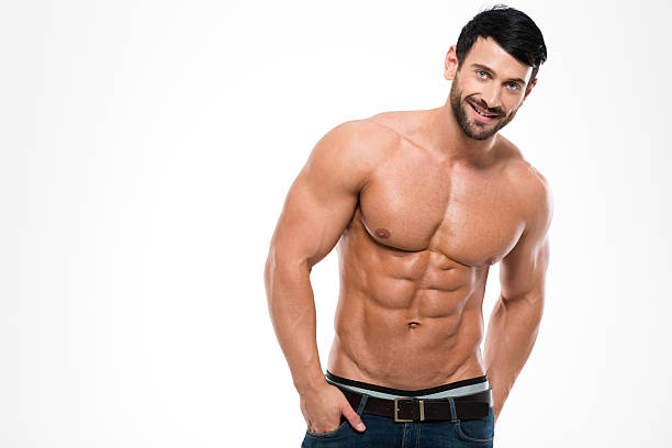 istock Smiling handsome man with muscular torso 492778590