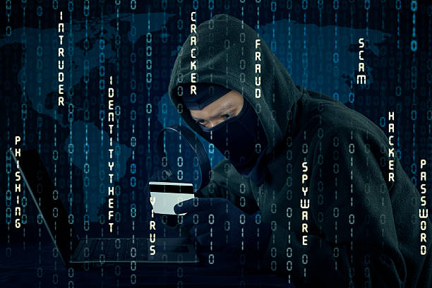 istock Male thief stealing credit card id 492781454