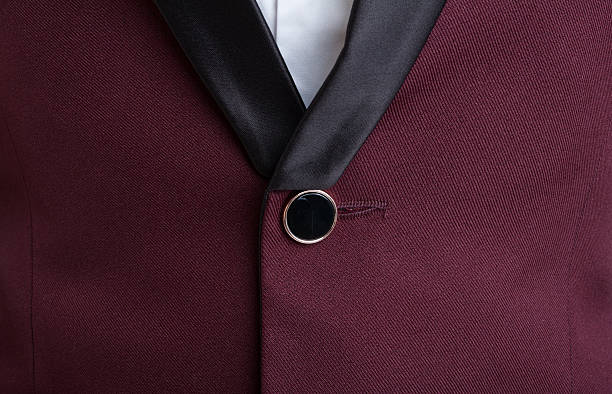 istock Closeup of male suit jacket button 492782748
