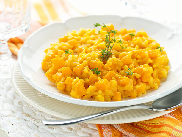 Pumpkin risotto stock photo