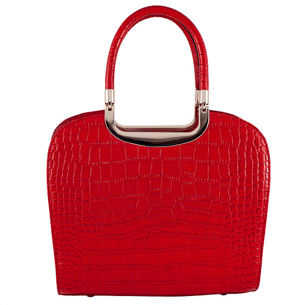 istock Red glossy female leather bag isolated 492783678
