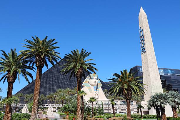 Luxor, Las Vegas Las Vegas, United States - April 14, 2014: Luxor resort view in Las Vegas. It is one of 10 largest hotels in the world with 4,408 rooms. las vegas metropolitan area luxor luxor hotel pyramid stock pictures, royalty-free photos & images