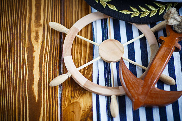 istock Decorative wooden steering wheel 492784850