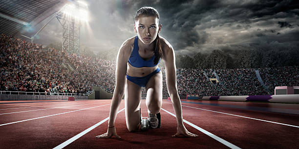 istock Female athlete prepares to run 492784862