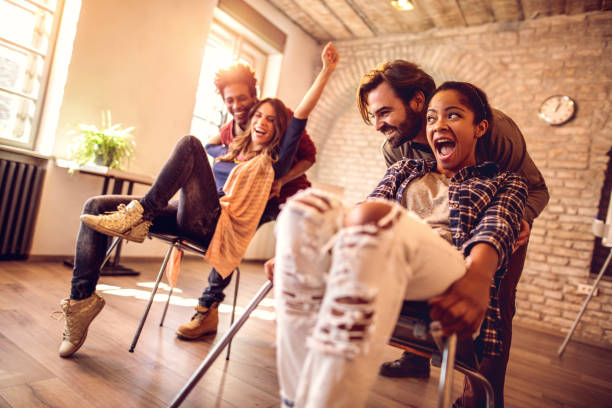 istock Cheerful friends having fun together in the office. 492788372