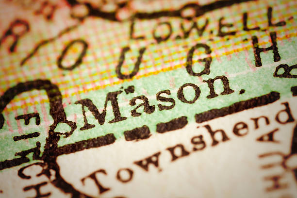istock Mason, New Hampshire on an Antique map 492789618