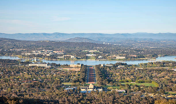 istock Canberra, panorama, city, lake, hills 492790198