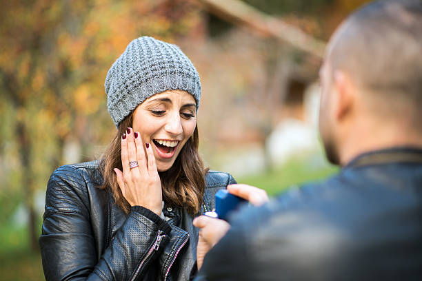 istock Autumn outdoor wedding proposal engagement 492790202