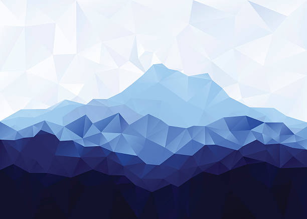 низкий poly полигональные геометрических треугольник фон с голубые горы - residential district backgrounds beauty blue stock illustrations
